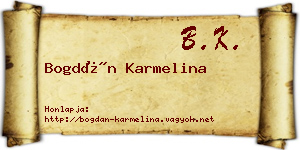 Bogdán Karmelina névjegykártya
